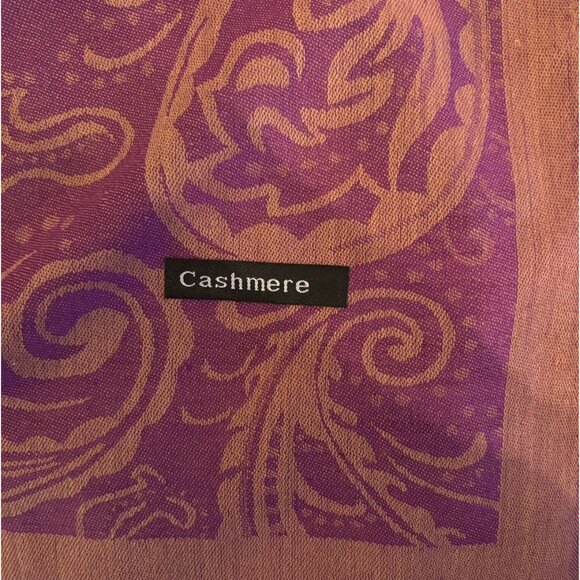 Paisley Shawl Scarf Wrap Maroon Gold Fringe - Picture 4 of 4